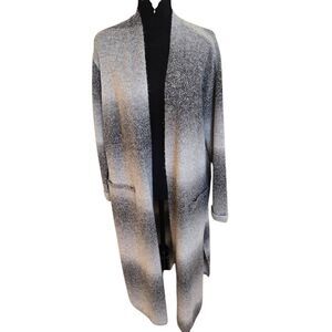 Liverpool Womens Long Sleeve Open Front Long Line Ombre Cardigan Sweater Large